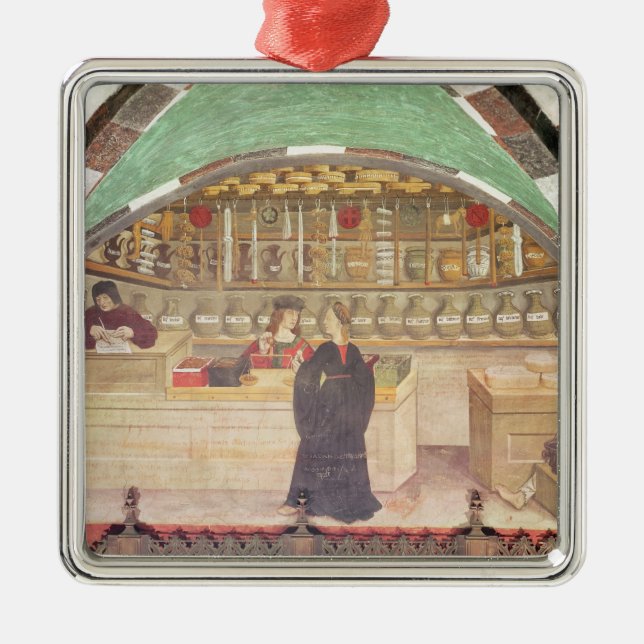 Insida av ett apotek julgransprydnad metall (Framsidan)