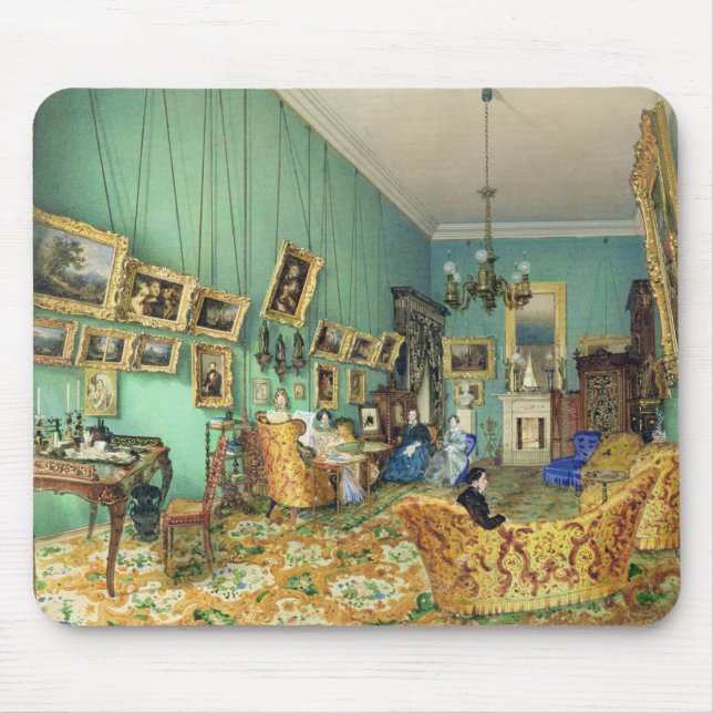 Insida av ett vardagsrum, 1847 musmatta (Framsidan)