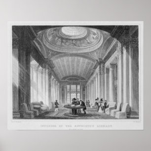 Insida av förkämpe bibliotek, Edinburgh Poster