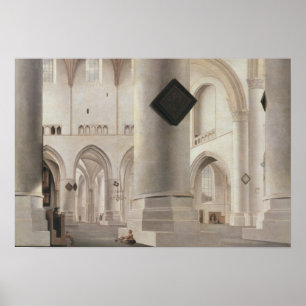 Insida av Groten Kerk, Amsterdam, c.1637 Poster