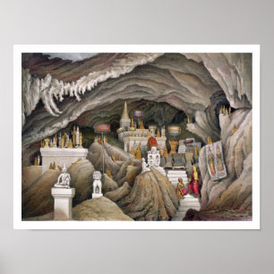 Insida av grottoen av Nam Hou, Laos, från 'Atl Poster