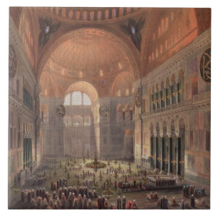 Insida av Haghia Sophia, Constantinople, pub. 18 Kakelplatta
