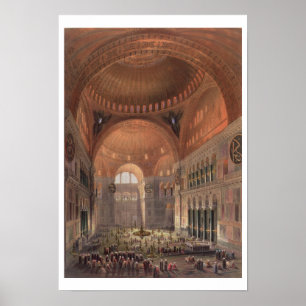 Insida av Haghia Sophia, Constantinople, pub. 18 Poster