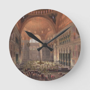 Insida av Haghia Sophia, Constantinople, pub. 18 Rund Klocka