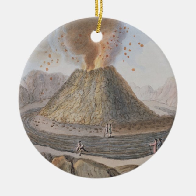 Insida av kotten av Vesuvius för et 1767 Julgransprydnad Keramik (Framsidan)