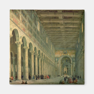 Insida av kyrkan av San Paolo Fuori le Magnet