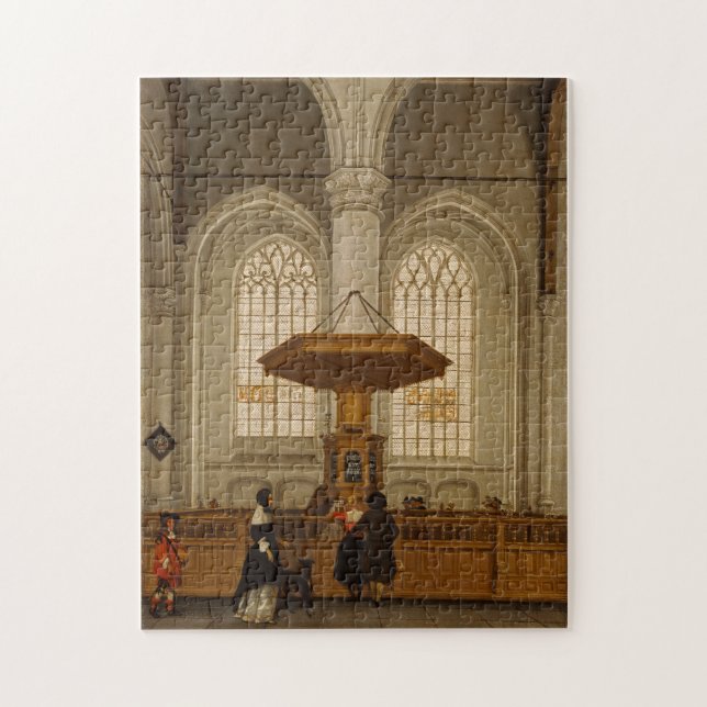 Insida av Laurenskerken på Rotterdam, 1662 Pussel (Vertikal)