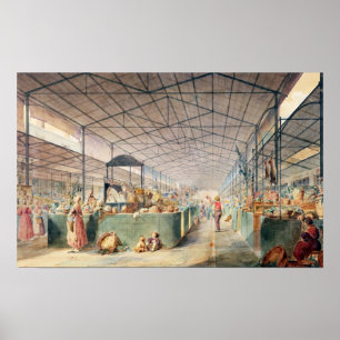 Insida av Les Halles, 1835 Poster