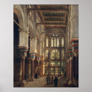 Insida av moskén av El Mooristan i Cairo Poster