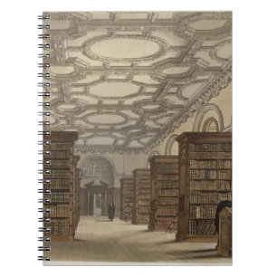 Insida av offentligt bibliotek, Cambridge, från ' Anteckningsbok Med Spiral