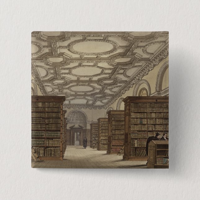 Insida av offentligt bibliotek, Cambridge, från 'T Knapp (Framsida)