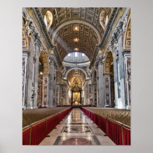 Insida av Sts Peter Basilica Poster