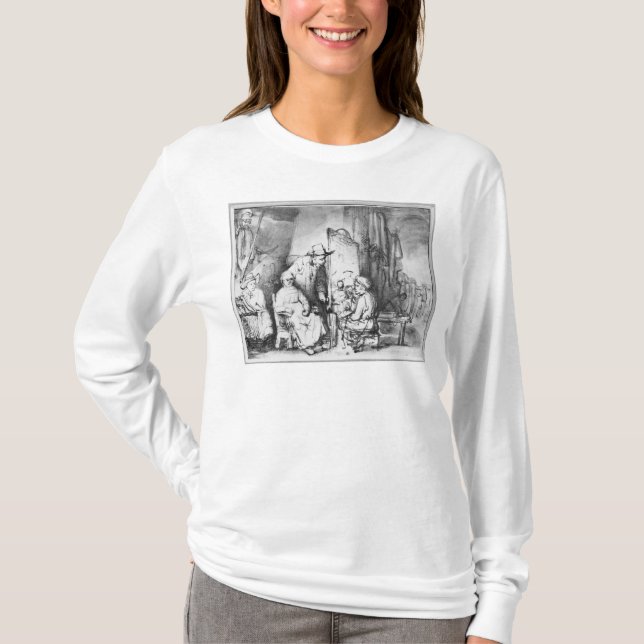 Insida av studion med målaremålning t shirt (Framsida)