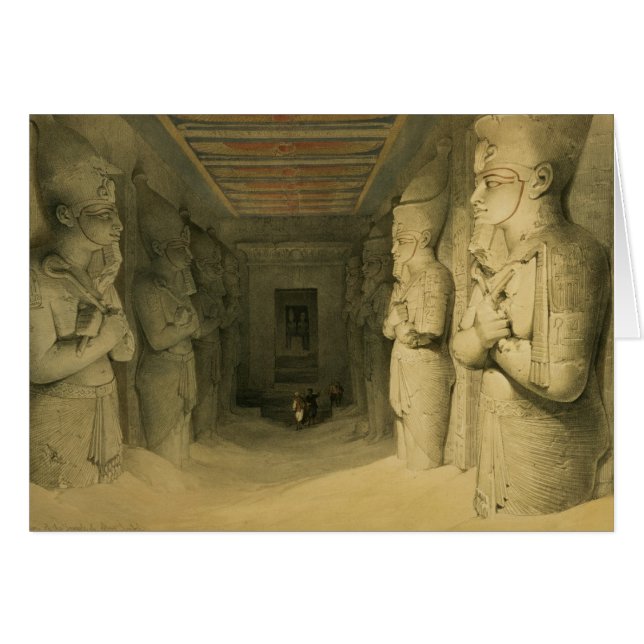Insida av tempelet av Abu Simbel, från "egypten Hälsningskort (Framsidan Horizontal)