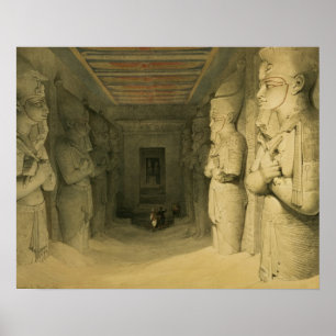 Insida av tempelet av Abu Simbel, från "egypten Poster