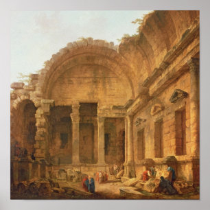 Insida av tempelet av Diana på Nimes, 1787 Poster