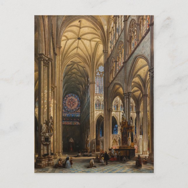 Insida da Catedral de Amiens av Jules Genisson Vykort (Framsida)