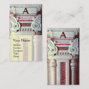 INSIDA DESIGNER, ARCHITECTURE Monogram Red White Visitkort
