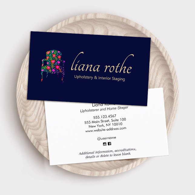 Insida Designer-Blommigtens Fransk, stol, ruta, Bu Visitkort (Skapare uppladdad)