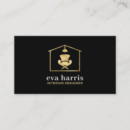 Insida Designer Elegant Black & Guld Visitkort