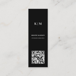 Insida-designer för elegant minimalistisk svart Qr Mini Visitkort
