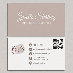 Insida Designer Mauve Elegant QR-kod Visitkort