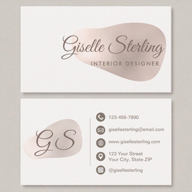 Insida Designer Ro Gold Foil  Abstrakt Visitkort (Skapare uppladdad)