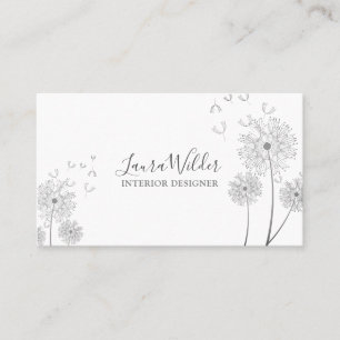 Insida Designer Vind Blown Flowers Affärskort Visitkort