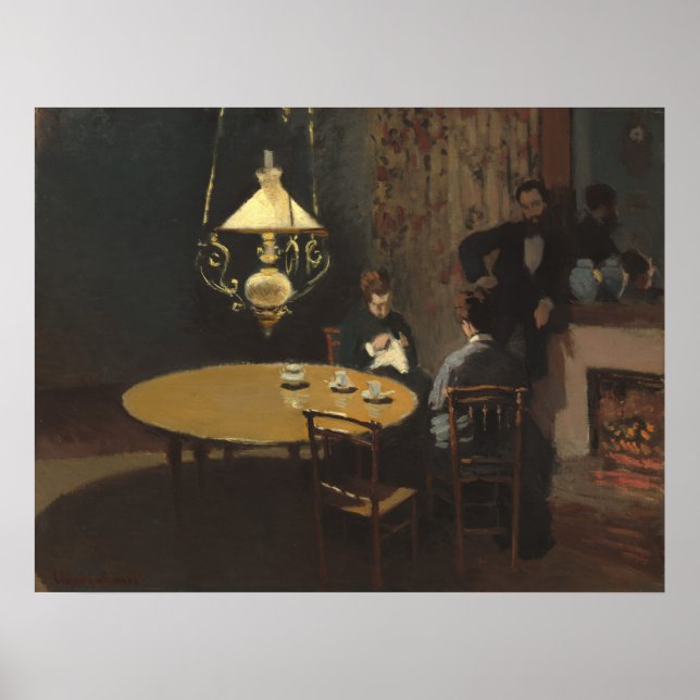 Insida, efter middagen - Claude Monet Fine Art Poster (Framsidan)