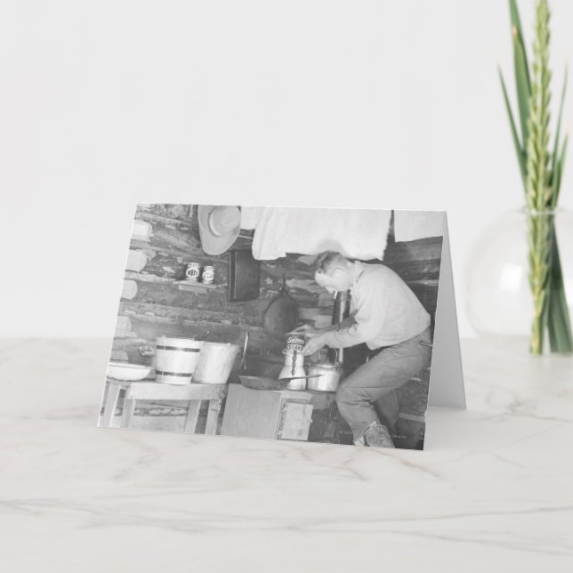 Insida för Cowboydanandekaffe baracken Kort (Framsida)