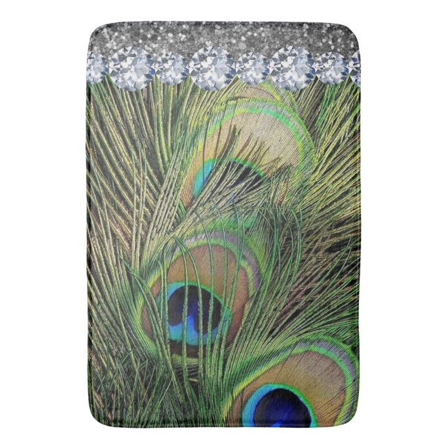 Insida Glitter Chic Guld Hem Peacock Guld Badrumsmatta (Framsidan (Vertikal))