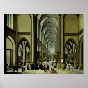 Insida i Antwerpkatedralen Poster