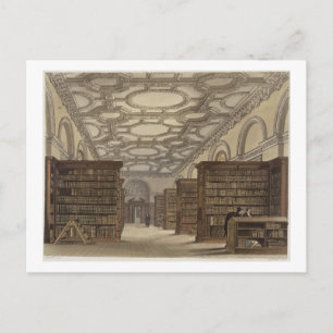 Insida i Bibliotek, Cambridge, från 'T Vykort