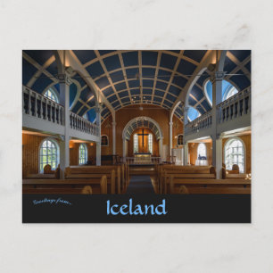 Insida i Blue Church i Seyðisfjörður-Islandet Vykort