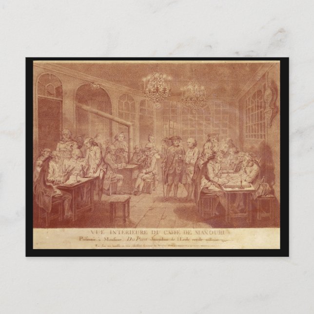 Insida i Cafe Manouri, 1775 Vykort (Framsida)