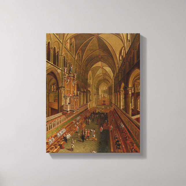 Insida i Canterbury Cathedral, c.1675-1700 (olja) Canvastryck (Framsida)