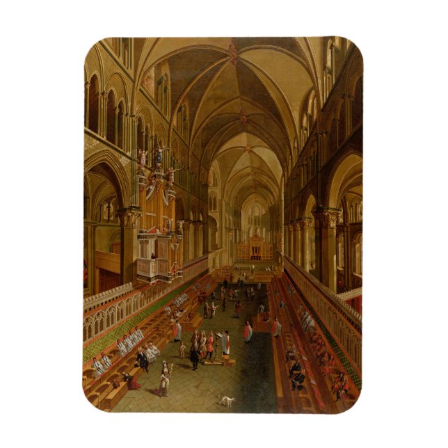 Insida i Canterbury Cathedral, c.1675-1700 (olja) Magnet (Vertikal)
