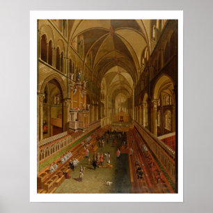 Insida i Canterbury Cathedral, c.1675-1700 (olja) Poster
