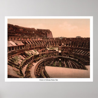 Insida i Coliseum, Rom, Italien Poster