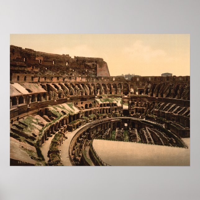 Insida i Colosseum, Rom, Italien Poster (Framsidan)