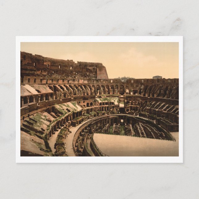 Insida i Colosseum, Rom, Italien Vykort (Framsida)