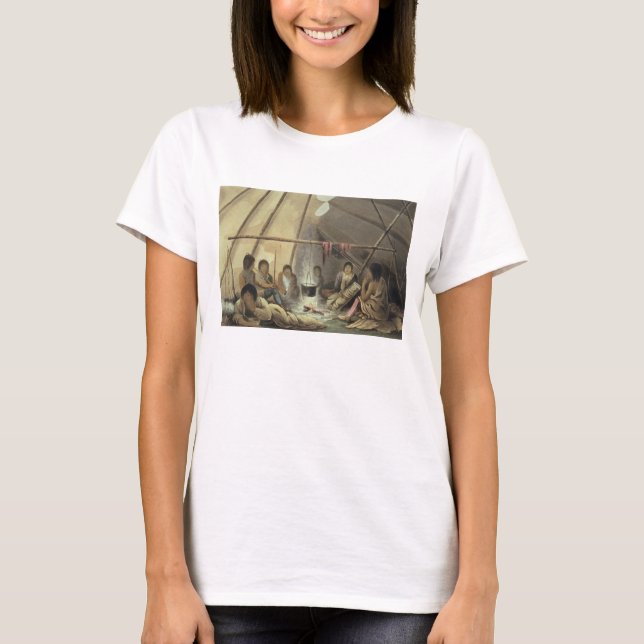 Insida i Cree Indian Tält, 25 mars 1820, f Tee Shirt (Framsida)