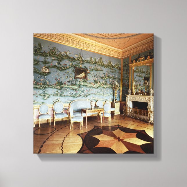 Insida i det kinesiska blå Teckning-rummet Canvastryck (Framsida)