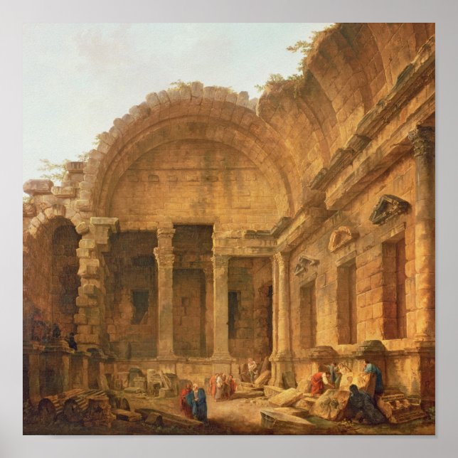 Insida i Diana-templet vid Nimes, 1787 Poster (Framsidan)