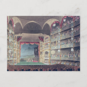 Insida i Drury Lane Theater, 1808 Vykort