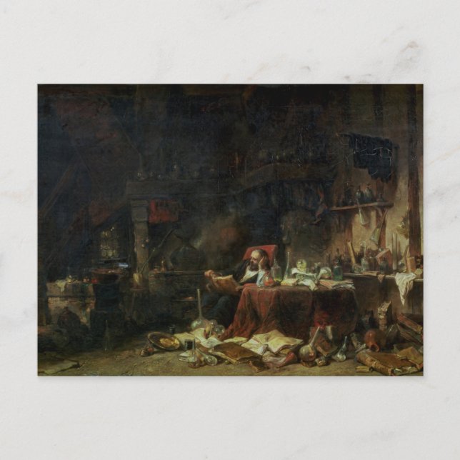 Insida i en Alchemist-studie Vykort (Framsida)