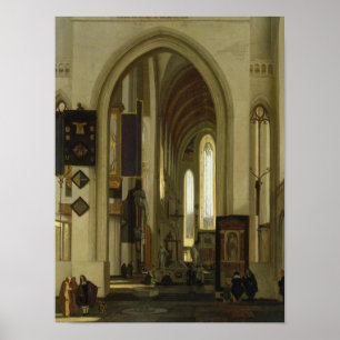 Insida i en kyrka med Figurer, 1685 Poster