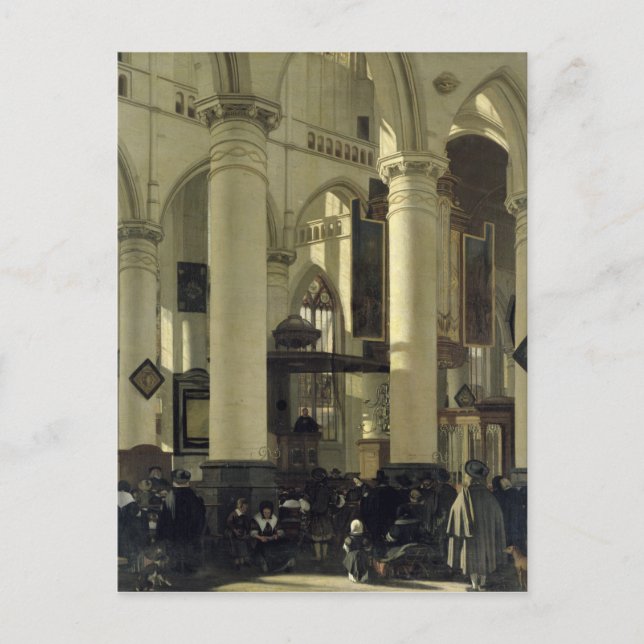 Insida i en kyrka vykort (Framsida)