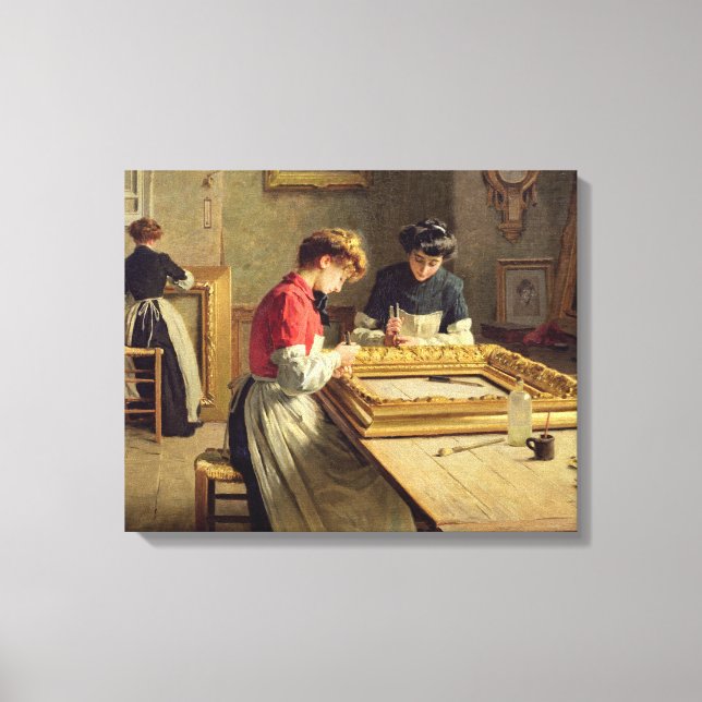 Insida i en Ram Gilding Workshop Canvastryck (Framsida)