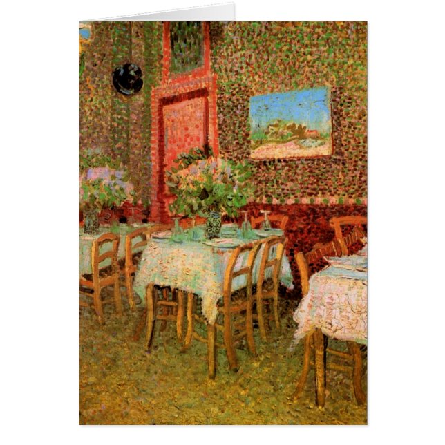 Insida i en restaurang av Vincent van Gogh Hälsningskort (Framsidan)